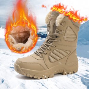 Men's snow boots, insulated ski shoes, waterproof and cold-proof